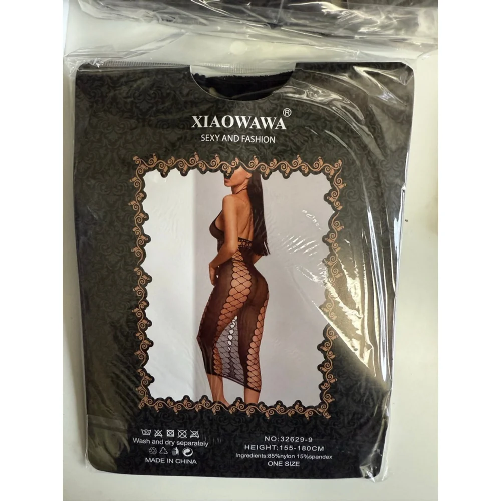 Women's XIAOWAWA Black Fishnet Maxi Dress - Picture 1 of 2